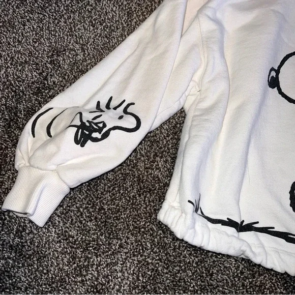 Zara Girls Peanuts Snoopy Denim Jean Jacket AND Hoodie SIZE 11-12 ❤️ - Picture 8 of 9